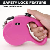 Kuber Industries Retractable Dog Leash|One Button Break with Safety Lock|Automatic & Non-Slip Handle|WINDOG-1092|Soft Padded Handle for Comfort Grip|Pet Training & Walking Accessory|Red (Pack of 2)